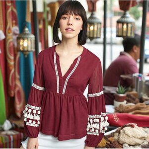 Anthropologie Vineet Bahl Nisha Peasant Top M